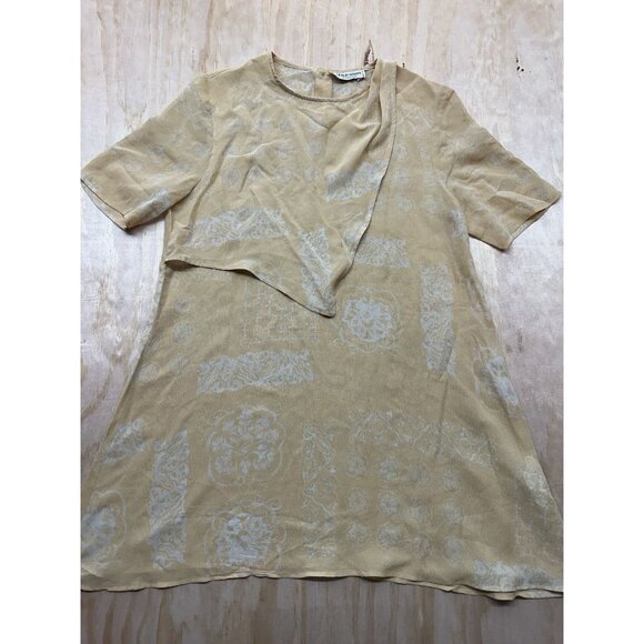 Vintage Giorgio Armani Blouse 1980s Italy Silk Sz 4 38 Buttery Yellow Short Slv - Picture 1 of 8